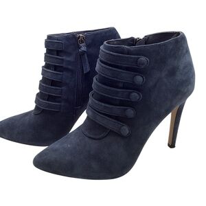 Neiman Marcus Morris Suede Strap Detail Booties Clean Size 8